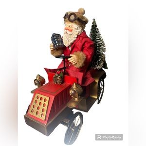 VTG Santa 11 inch on antique Car